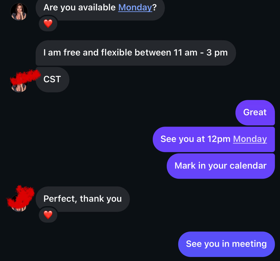 A client meeting booked through direct outreach