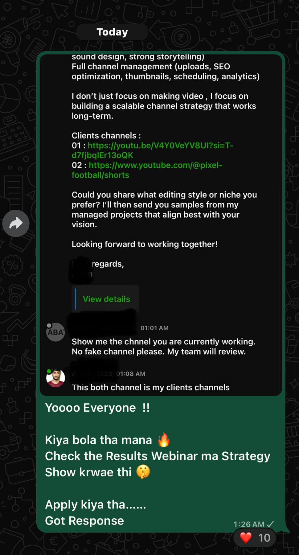 A positive response from targeted outreach