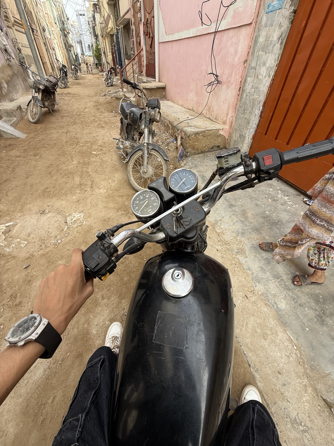 The bike and street where the journey began