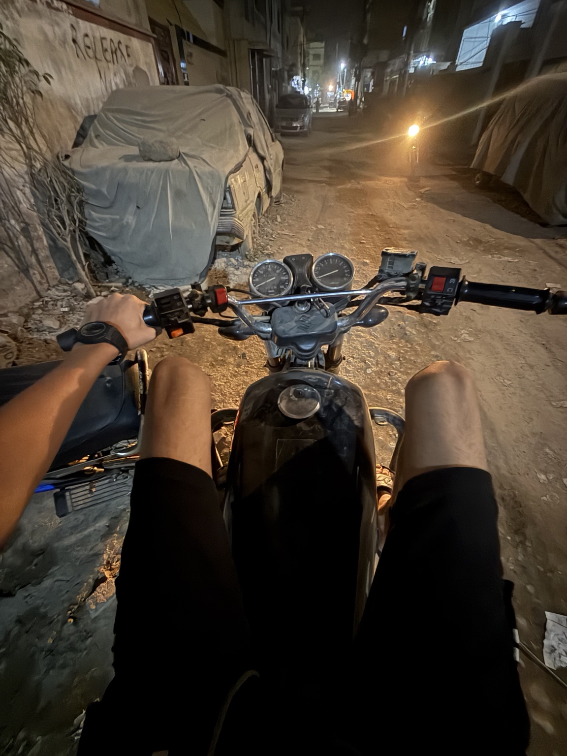 The bike journey at night