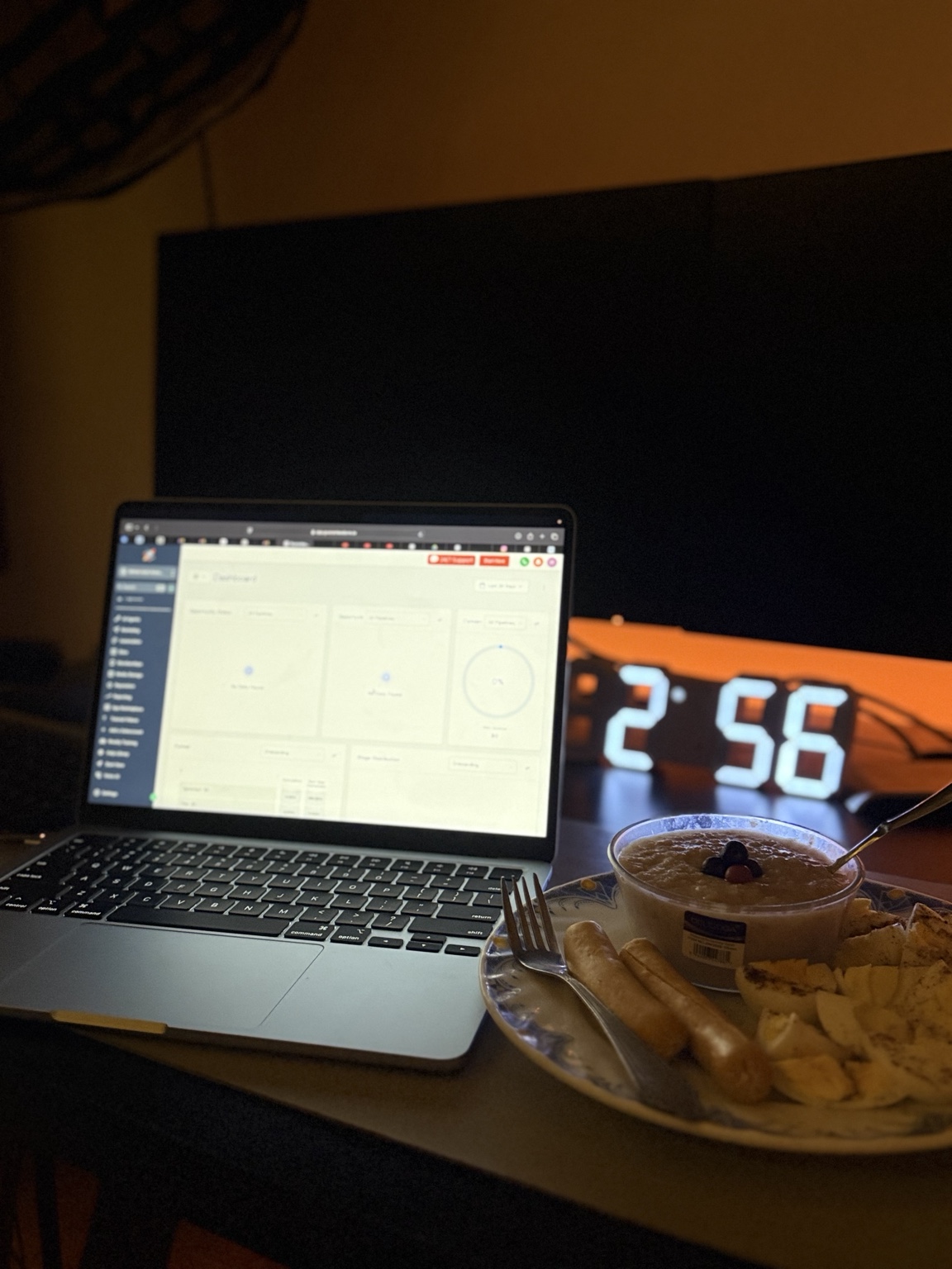 Working late on the MacBook