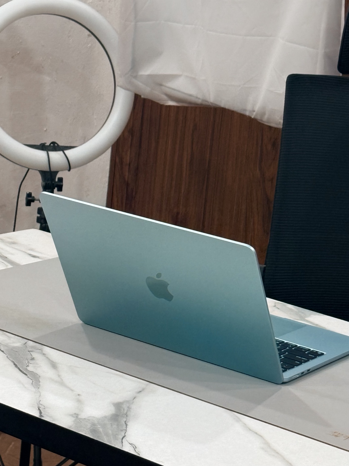 MacBook inside the content studio